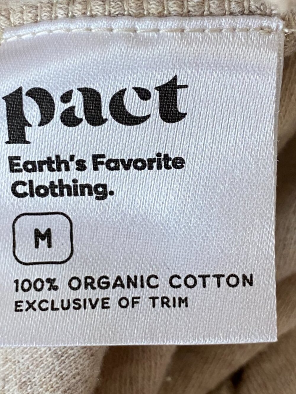 Pact Organic Cotton Brushed Fleece Joggers Oatmeal Heather Travel Loungewear-M - Picture 7 of 8